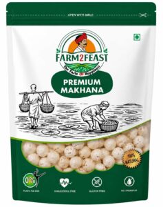 Farm2feast Premium Makhana (Fox Nuts) | Plain, Raw & Uncooked (100g)